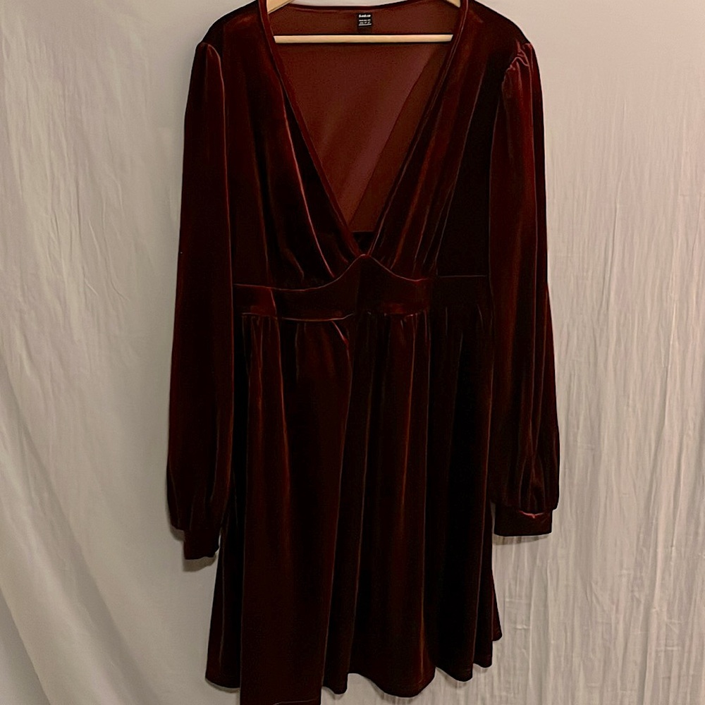 Maroon velvet dress